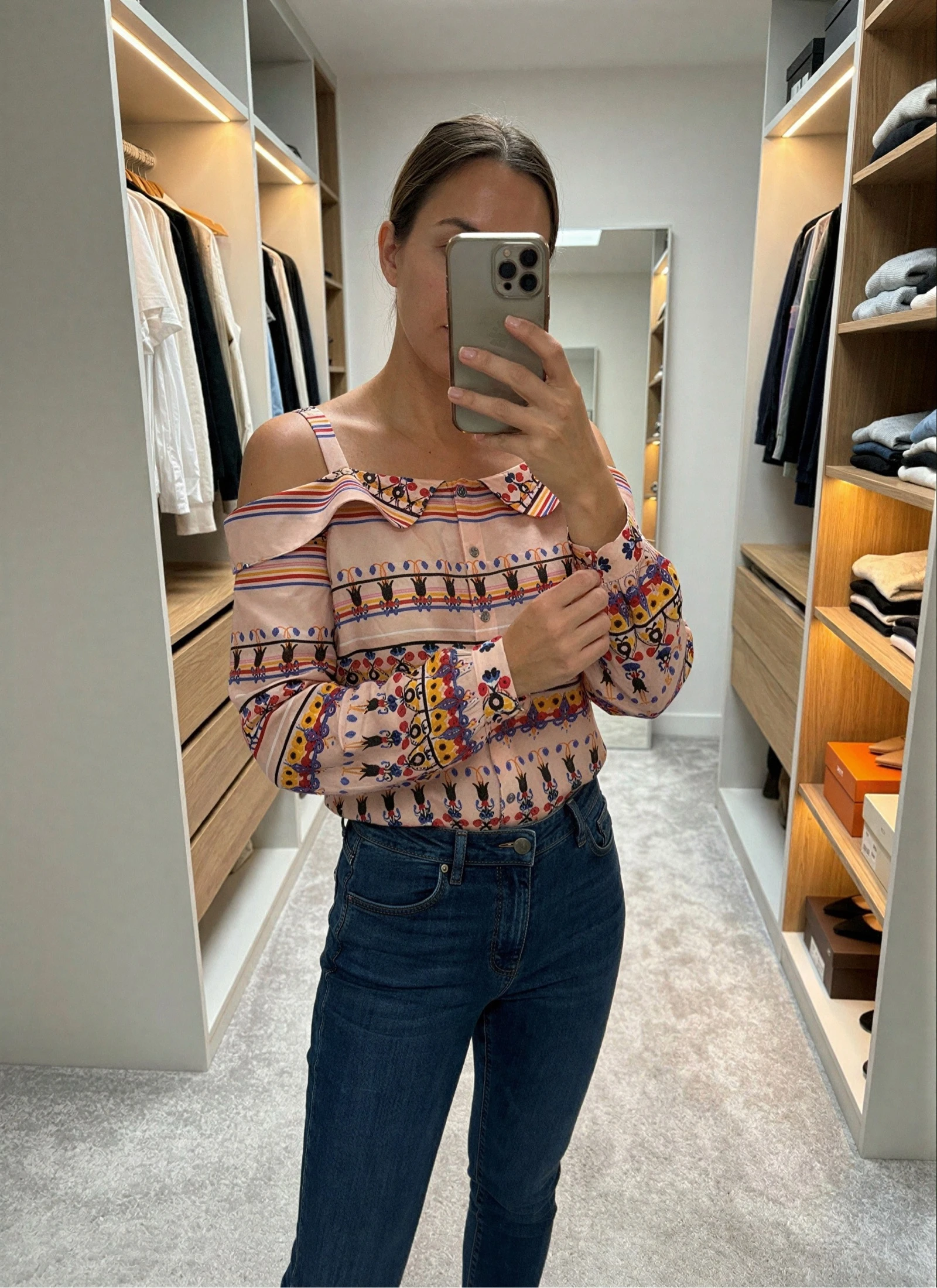 Blouse Lavand bohème chic à épaules dénudées – Neuve